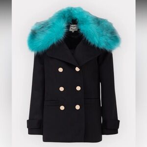 Julia Allert • Fashionable Short Faux Fur Collar Coat • NWT Small $450